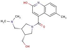 4-{[rel-(3R,4R)-3-[(dimethylamino)methyl]-4-(hydroxymethyl)-1-pyrrolidinyl]carbonyl}-6-methyl-2-quinolinol