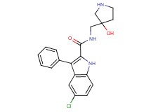 5-chloro-N-[(3-hydroxy-3-pyrrolidinyl)methyl]-3-phenyl-1H-indole-2-carboxamide