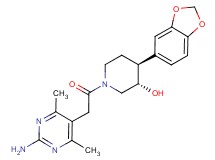 (3S*,4S*)-1-[(2-amino-4,6-dimethylpyrimidin-5-yl)acetyl]-4-(1,3-benzodioxol-5-yl)piperidin-3-ol
