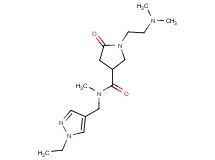 1-[2-(dimethylamino)ethyl]-N-[(1-ethyl-1H-pyrazol-4-yl)methyl]-N-methyl-5-oxo-3-pyrrolidinecarboxamide