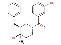 (3S*,4R*)-3-benzyl-1-(3-hydroxybenzoyl)-4-methyl-4-piperidinol