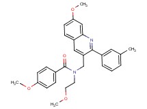 4-methoxy-N-(2-methoxyethyl)-N-{[7-methoxy-2-(3-methylphenyl)-3-quinolinyl]methyl}benzamide