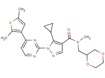 5-cyclopropyl-1-[4-(2,5-dimethyl-3-thienyl)-2-pyrimidinyl]-N-(1,4-dioxan-2-ylmethyl)-N-methyl-1H-pyrazole-4-carboxamide