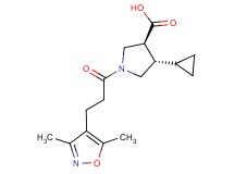(3S*,4S*)-4-cyclopropyl-1-[3-(3,5-dimethylisoxazol-4-yl)propanoyl]pyrrolidine-3-carboxylic acid
