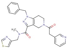 1-benzyl-N-methyl-5-(3-pyridinylacetyl)-N-(1,3-thiazol-4-ylmethyl)-4,5,6,7-tetrahydro-1H-pyrazolo[4,3-c]pyridine-3-carboxamide
