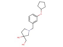 1-[3-(cyclopentyloxy)benzyl]-3-(hydroxymethyl)pyrrolidin-3-ol