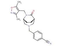 4-({(1S*,5R*)-6-[(3,5-dimethyl-4-isoxazolyl)methyl]-7-oxo-3,6-diazabicyclo[3.2.2]non-3-yl}methyl)benzonitrile
