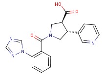 (3S*,4R*)-4-pyridin-3-yl-1-[2-(1H-1,2,4-triazol-1-yl)benzoyl]pyrrolidine-3-carboxylic acid