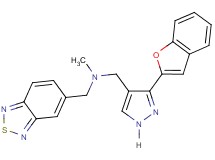 1-[3-(1-benzofuran-2-yl)-1H-pyrazol-4-yl]-N-(2,1,3-benzothiadiazol-5-ylmethyl)-N-methylmethanamine