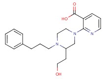2-[3-(2-hydroxyethyl)-4-(3-phenylpropyl)-1-piperazinyl]nicotinic acid