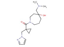 4-[(dimethylamino)methyl]-1-{[1-(1H-pyrazol-1-ylmethyl)cyclopropyl]carbonyl}-4-azepanol