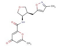 6-methyl-N-{(3R*,4S*)-4-[(3-methylisoxazol-5-yl)methyl]tetrahydrofuran-3-yl}-4-oxo-4H-pyran-2-carboxamide
