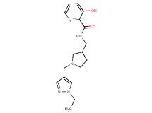N-({1-[(1-ethyl-1H-pyrazol-4-yl)methyl]pyrrolidin-3-yl}methyl)-3-hydroxypyridine-2-carboxamide
