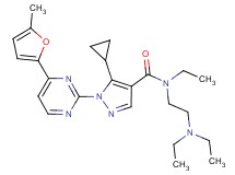 5-cyclopropyl-N-[2-(diethylamino)ethyl]-N-ethyl-1-[4-(5-methyl-2-furyl)-2-pyrimidinyl]-1H-pyrazole-4-carboxamide