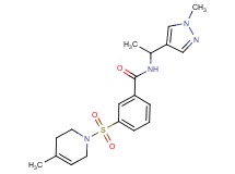 3-[(4-methyl-3,6-dihydropyridin-1(2H)-yl)sulfonyl]-N-[1-(1-methyl-1H-pyrazol-4-yl)ethyl]benzamide
