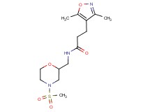 3-(3,5-dimethylisoxazol-4-yl)-N-{[4-(methylsulfonyl)morpholin-2-yl]methyl}propanamide