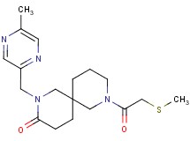 2-[(5-methylpyrazin-2-yl)methyl]-8-[(methylthio)acetyl]-2,8-diazaspiro[5.5]undecan-3-one
