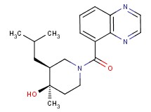 (3S*,4R*)-3-isobutyl-4-methyl-1-(quinoxalin-5-ylcarbonyl)piperidin-4-ol
