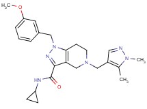 N-cyclopropyl-5-[(1,5-dimethyl-1H-pyrazol-4-yl)methyl]-1-(3-methoxybenzyl)-4,5,6,7-tetrahydro-1H-pyrazolo[4,3-c]pyridine-3-carboxamide
