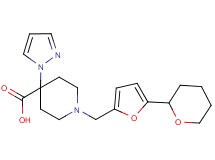 4-(1H-pyrazol-1-yl)-1-{[5-(tetrahydro-2H-pyran-2-yl)-2-furyl]methyl}piperidine-4-carboxylic acid