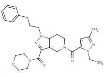 5-[(1-ethyl-3-methyl-1H-pyrazol-5-yl)carbonyl]-3-(4-morpholinylcarbonyl)-1-(3-phenylpropyl)-4,5,6,7-tetrahydro-1H-pyrazolo[4,3-c]pyridine