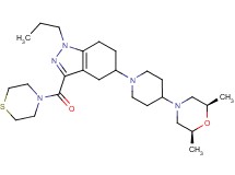 5-{4-[(2R*,6S*)-2,6-dimethyl-4-morpholinyl]-1-piperidinyl}-1-propyl-3-(4-thiomorpholinylcarbonyl)-4,5,6,7-tetrahydro-1H-indazole