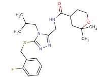 N-({5-[(2-fluorobenzyl)thio]-4-isobutyl-4H-1,2,4-triazol-3-yl}methyl)-2,2-dimethyltetrahydro-2H-pyran-4-carboxamide