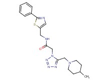 2-{5-[(4-methyl-1-piperidinyl)methyl]-1H-tetrazol-1-yl}-N-[(2-phenyl-1,3-thiazol-5-yl)methyl]acetamide