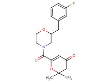 6-{[2-(3-fluorobenzyl)-4-morpholinyl]carbonyl}-2,2-dimethyl-2,3-dihydro-4H-pyran-4-one