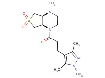 (4aR*,7aS*)-1-methyl-4-[3-(1,3,5-trimethyl-1H-pyrazol-4-yl)propanoyl]octahydrothieno[3,4-b]pyrazine 6,6-dioxide