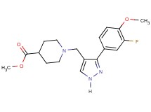 methyl 1-{[3-(3-fluoro-4-methoxyphenyl)-1H-pyrazol-4-yl]methyl}-4-piperidinecarboxylate
