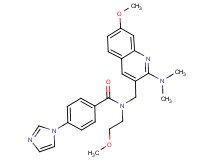 N-{[2-(dimethylamino)-7-methoxy-3-quinolinyl]methyl}-4-(1H-imidazol-1-yl)-N-(2-methoxyethyl)benzamide