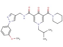 1-isobutyl-N-{[1-(3-methoxyphenyl)-1H-pyrazol-4-yl]methyl}-4-oxo-5-(1-piperidinylcarbonyl)-1,4-dihydro-3-pyridinecarboxamide