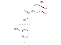 N-{2-[(3S*,4R*)-3,4-dihydroxy-4-methylpiperidin-1-yl]-2-oxoethyl}-4-fluoro-2-methylbenzenesulfonamide