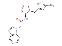 2-(1H-benzimidazol-1-yl)-N-{(3R*,4S*)-4-[(3-methylisoxazol-5-yl)methyl]tetrahydrofuran-3-yl}acetamide