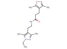 3-(3,5-dimethylisoxazol-4-yl)-N-[2-(1-ethyl-3,5-dimethyl-1H-pyrazol-4-yl)ethyl]propanamide