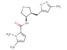 1,5-dimethyl-N-{(3R*,4S*)-4-[(3-methylisoxazol-5-yl)methyl]tetrahydrofuran-3-yl}-1H-pyrrole-2-carboxamide