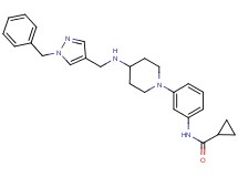 N-[3-(4-{[(1-benzyl-1H-pyrazol-4-yl)methyl]amino}-1-piperidinyl)phenyl]cyclopropanecarboxamide