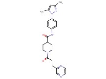 N-[4-(3,5-dimethyl-1H-pyrazol-1-yl)phenyl]-1-[3-(2-pyrazinyl)propanoyl]-4-piperidinecarboxamide