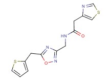 2-(1,3-thiazol-4-yl)-N-{[5-(2-thienylmethyl)-1,2,4-oxadiazol-3-yl]methyl}acetamide