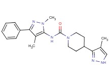 N-(1,4-dimethyl-3-phenyl-1H-pyrazol-5-yl)-4-(4-methyl-1H-pyrazol-3-yl)piperidine-1-carboxamide