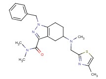 1-benzyl-N,N-dimethyl-5-{methyl[(4-methyl-1,3-thiazol-2-yl)methyl]amino}-4,5,6,7-tetrahydro-1H-indazole-3-carboxamide