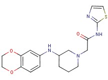 2-[3-(2,3-dihydro-1,4-benzodioxin-6-ylamino)-1-piperidinyl]-N-1,3-thiazol-2-ylacetamide