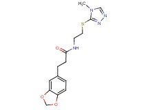 3-(1,3-benzodioxol-5-yl)-N-{2-[(4-methyl-4H-1,2,4-triazol-3-yl)thio]ethyl}propanamide