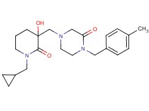 4-{[1-(cyclopropylmethyl)-3-hydroxy-2-oxopiperidin-3-yl]methyl}-1-(4-methylbenzyl)piperazin-2-one