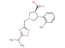 (3S*,4R*)-1-[(5-isopropyl-1,2,4-oxadiazol-3-yl)methyl]-4-(2-methylphenyl)pyrrolidine-3-carboxylic acid