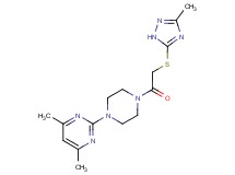 4,6-dimethyl-2-(4-{[(3-methyl-1H-1,2,4-triazol-5-yl)thio]acetyl}piperazin-1-yl)pyrimidine
