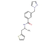 N-[1-methyl-2-(2-thienyl)ethyl]-3-(1H-pyrazol-1-ylmethyl)benzamide