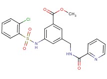 methyl 3-{[(2-chlorophenyl)sulfonyl]amino}-5-{[(2-pyridinylcarbonyl)amino]methyl}benzoate