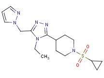 1-(cyclopropylsulfonyl)-4-[4-ethyl-5-(1H-pyrazol-1-ylmethyl)-4H-1,2,4-triazol-3-yl]piperidine